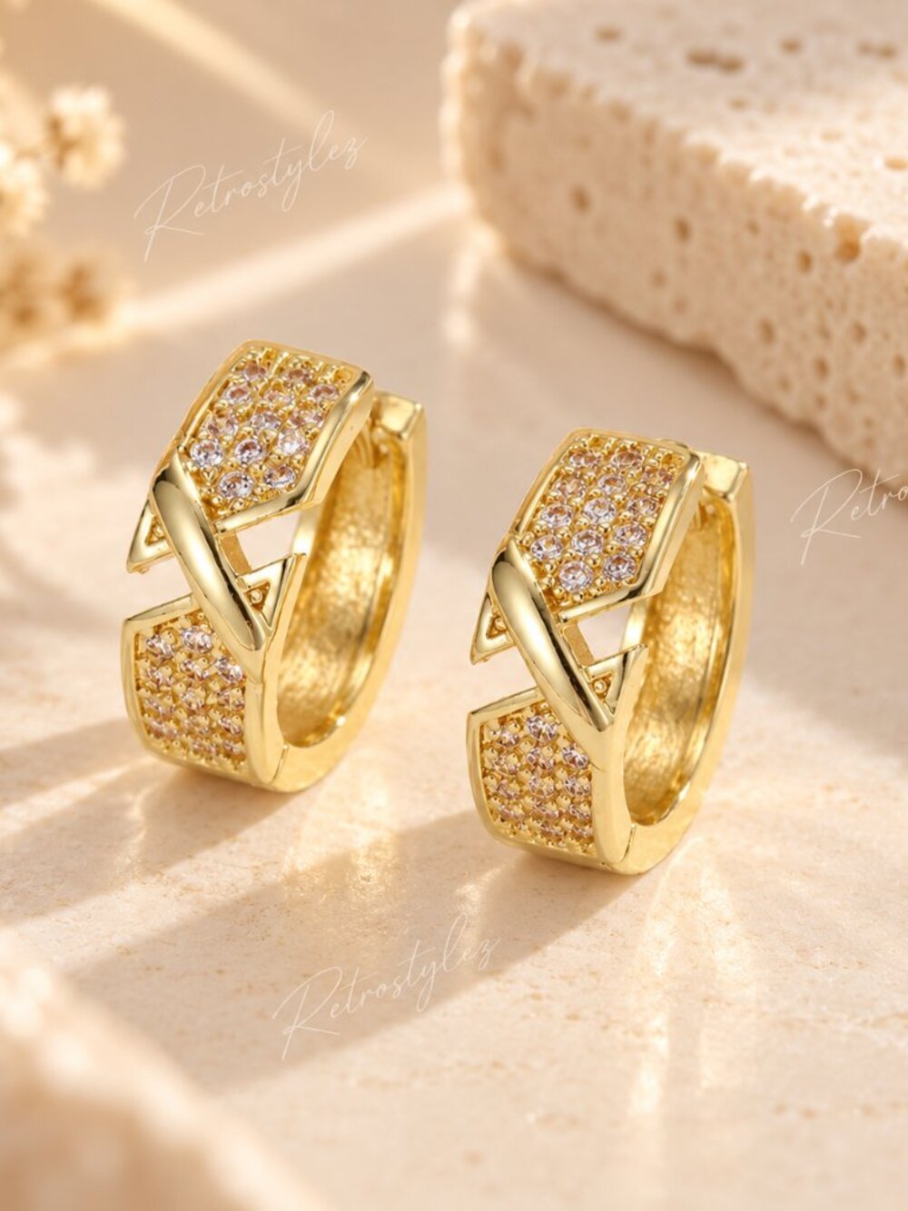 2ct Diamond Womens 14K Gold Small Hoop Earrings New 14 K Silver Hoops Jewelry